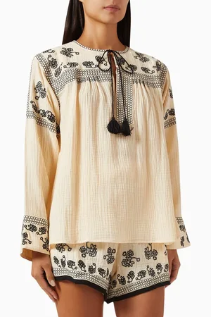 BOHEMIAN TRADERS Kaisa Embroidered Blouse in Cotton