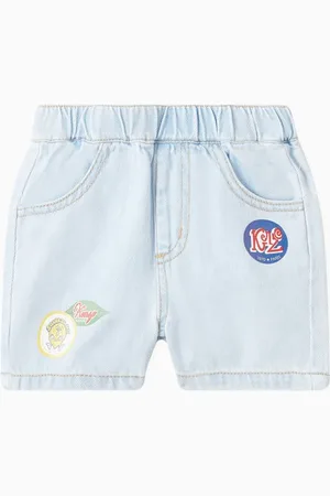 Kenzo Logo-appliqué Shorts in Denim
