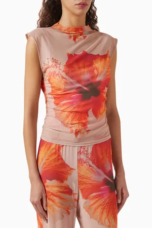 GOOD AMERICAN Gauze Tank Top in Mesh