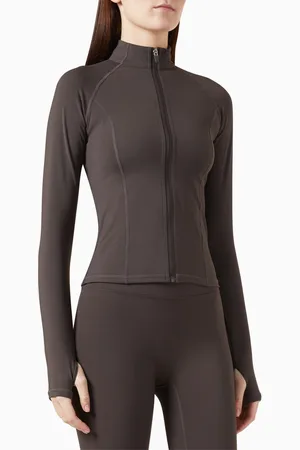 Adanola Ultimate Long-sleeve Zip Top in Stretch-nylon