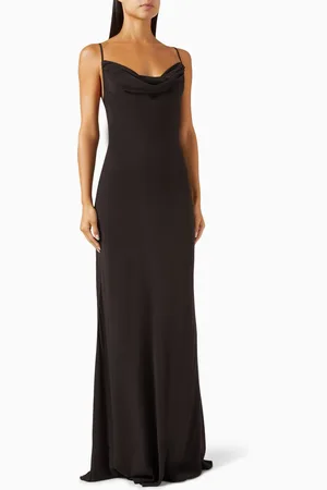 GOOD AMERICAN Bias Cowl Maxi Dress in Chiffon