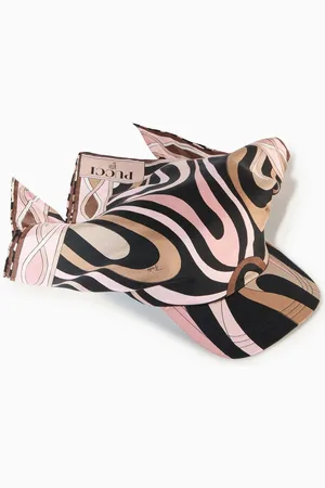 Puccini Marmo-print Cap in Silk Twill