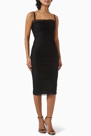 Dolce & Gabbana Ruched Midi Dress in Tulle