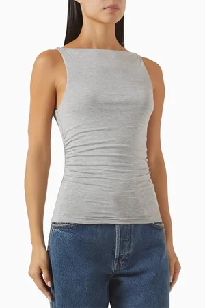 Tala 365 Ruched Side Boat Neck Top