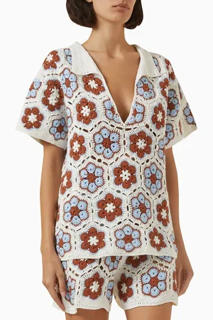Minkpink Dawn Flower Shirt in Crochet