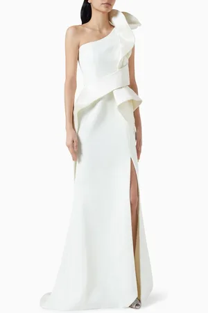 Azzi & Osta Ruffle One-shoulder Maxi Dress