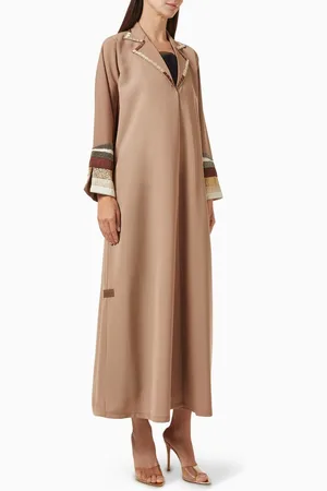 Rauaa official Bead-embellished Abaya in Crepe