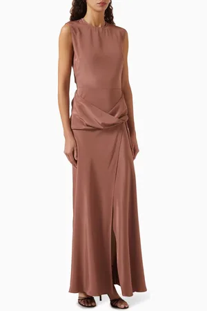 TOVE Jadi Draped-waist Maxi Dress in Silk
