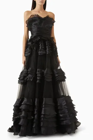 BASIX Strapless Layered Gown in Organza