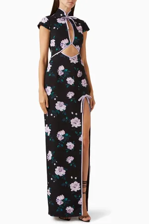Sau Lee Beatrix Maxi Dress in Crepe