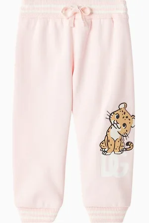 Dolce & Gabbana Leopard Logo Sweatpants in Cotton