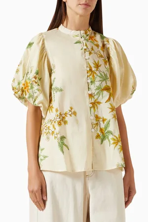 BOHEMIAN TRADERS Saarinen Puff-sleeve Blouse in Cotton