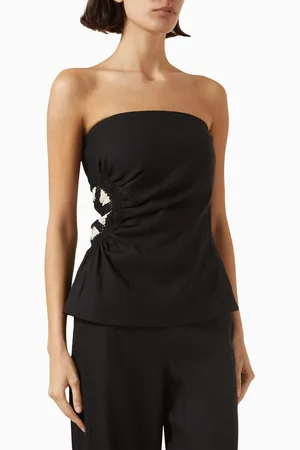 SIR Dorian Strapless Top in Linen-blend