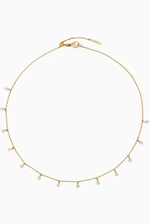 Yataghan Sparkle Diamond Dangle Necklace in 18kt Gold