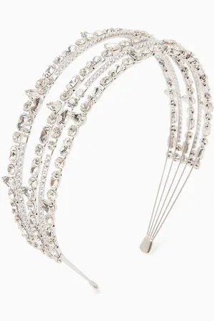 Self-Portrait Crystal-embellished Headband in Metal