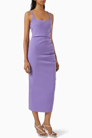 Bec & Bridge Karina Tuck Midi Dress in Bonded Crepe