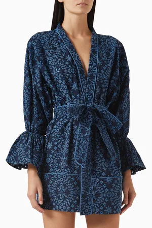 Maison La Plage Venice Ruffle-sleeved Kaftan in Cotton