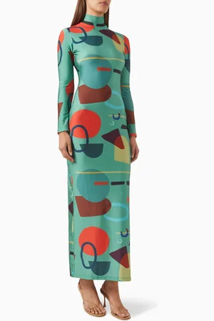 Adriana Degreas Modernism Open-back Maxi Dress in Lycra