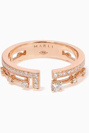 Marli Rose-Gold & Diamond Avenues Index Ring