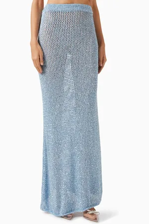 AREA Sequin-embellished Maxi Skirt