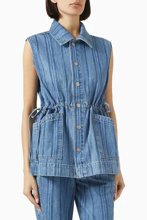 Damson Madder Hera Oversized Gilet Jacket in Organic-cotton