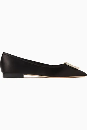 MALONE SOULIERS Lina 10 Brooch Ballet Flats in Satin