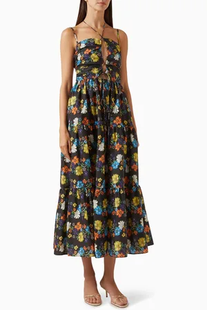 BOHEMIAN TRADERS Fleur Halter Dress in Cotton