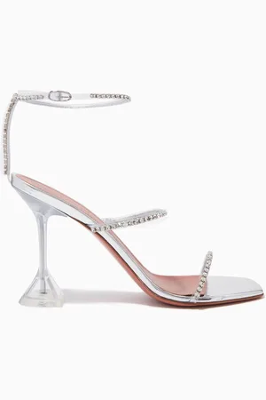 Amina Muaddi Gilda Glass 95 Crystal Sandals in PVC