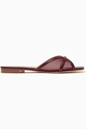 MALONE SOULIERS Perla Slide Sandals in Mesh & Leather