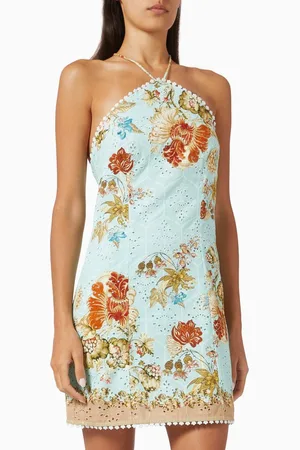 Hemant & Nandita Open-back Mini Dress in Cotton