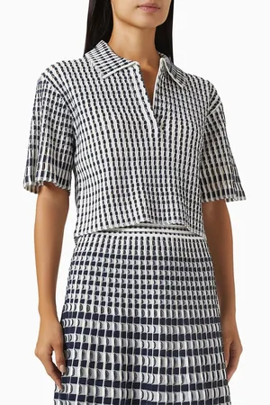 Simkhai Adley Crop Polo Shirt in Rayon-blend