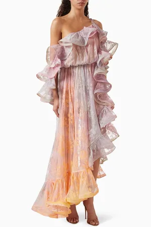 ZIMMERMANN Dawning Ruffled Midi Dress in Lace