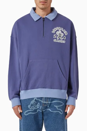 ICECREAM Cone Man Quarter Zip Sweatshirt in Cotton