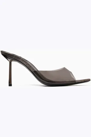 LE SILLA Bella 80 Peep-toe Mules in Plexi
