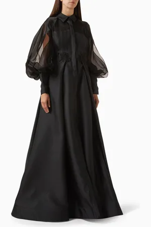Avaro Figlio Puffy Sleeve Chemisier Gown