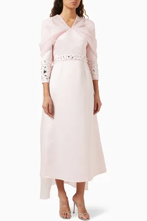 BYK Mirror Pattern Midi Dress in Oganza & Satin