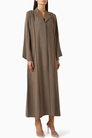 Rauaa official Panel-cut Abaya in Marble Crepe