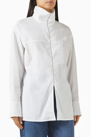 12 STOREEZ Zip-collar Shirt in Cotton