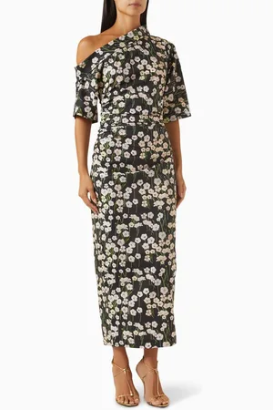 Bernadette Bowery Floral-print Midi Dress in Stretch-cotton