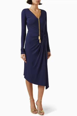 Elisabetta Franchi Necklace Midi Dress in Jersey