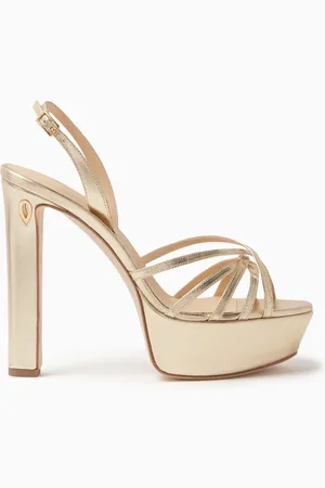 Jennifer Chamandi Roberto 130 Platform Sandals in Metallic Leather