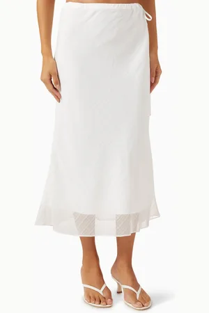 DUNST Layered Midi Skirt in Satin