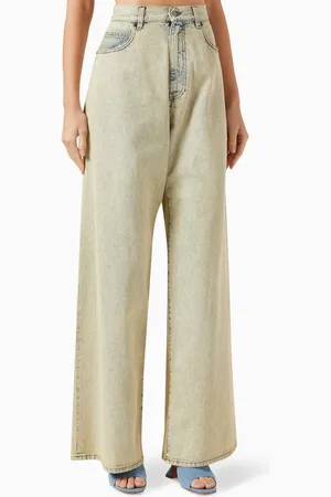 GIUSEPPE DI MORABITO Faded Wide-leg Jeans in Denim