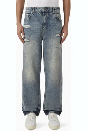 Represent Distressed Baggy Jeans in Denim