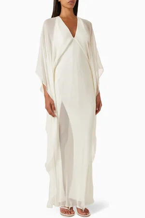The Sei Back Cascade Caftan Gown in Silk-chiffon