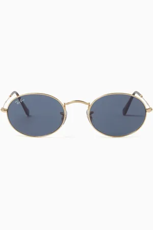 Ray-Ban Oval Flat Lens Sunglasses in Metal