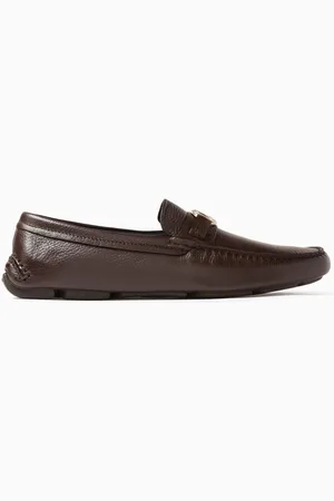 Giorgio Armani Logo Loafers in Deerskin Leather