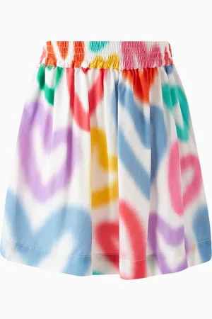 Stella McCartney Hearts Printed Mini Skirt in Cotton