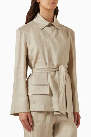 Emporio Armani Panel Shirt Jacket in Linen
