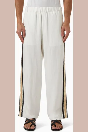 COMMAS Hand Crochet Trim Pants in Cotton-blend